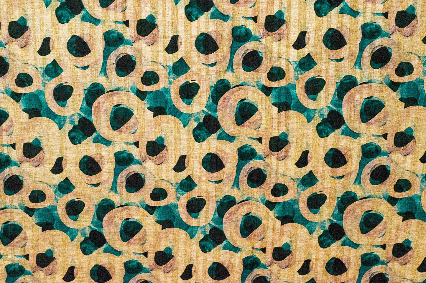 Immitation Raw Silk Abstract Green Fabric