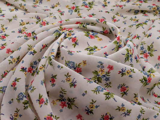 Georgette Cenza Prime Floral White 58" Fabric