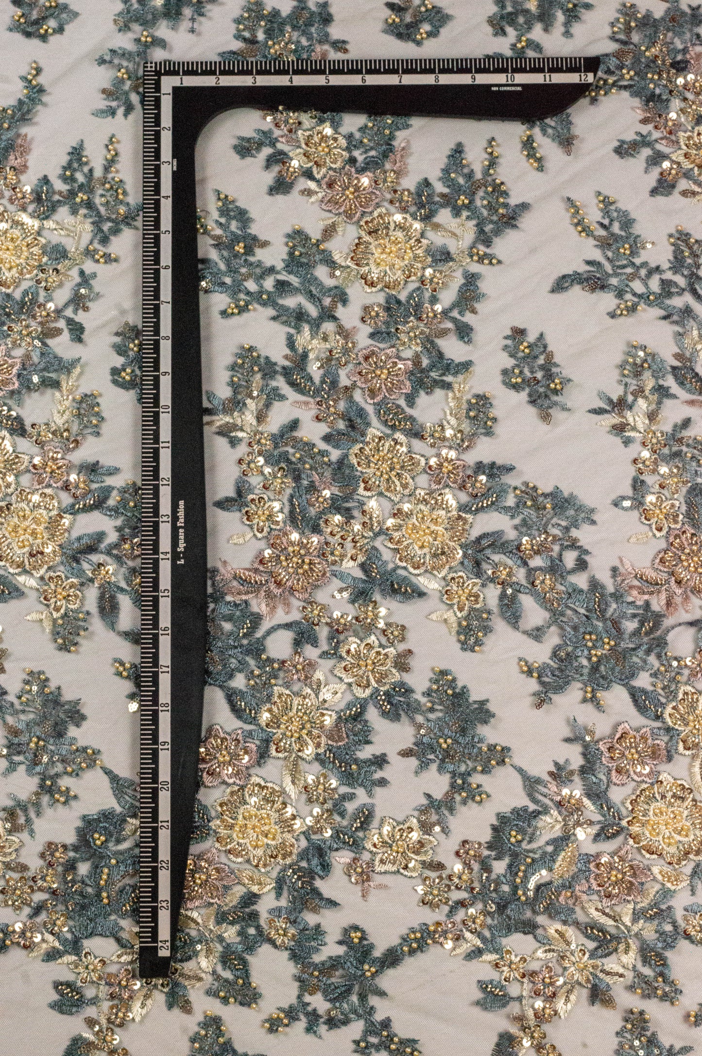 Hyraa Floral Heavy Lace Olive 54"