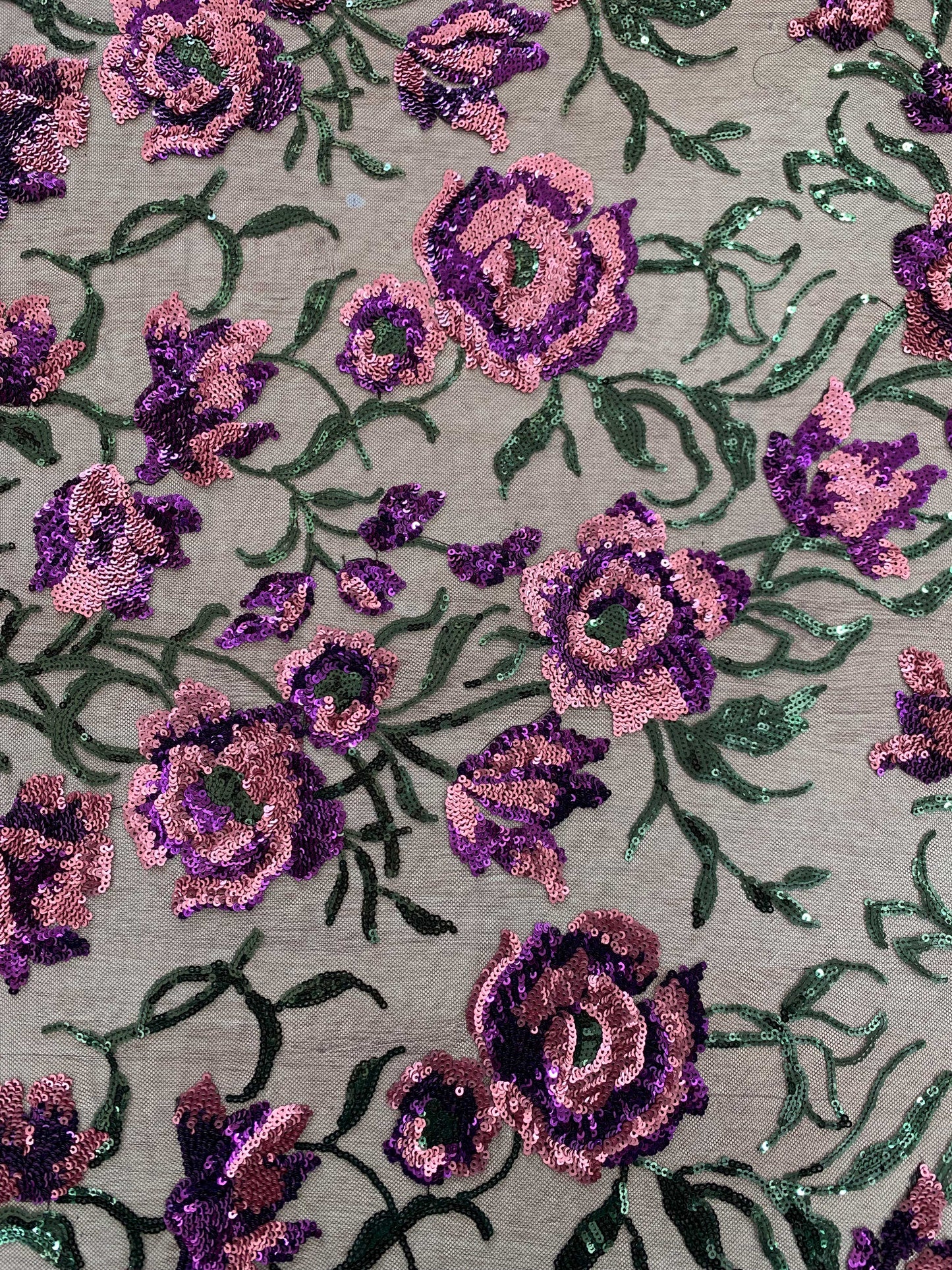 Garden Sequin Floral Lace Fabric