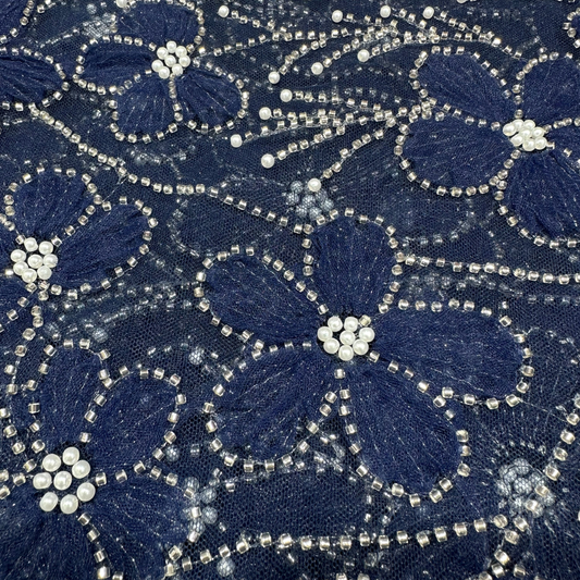 Blue Ribbon Floral Handwork Net 56" Fabric