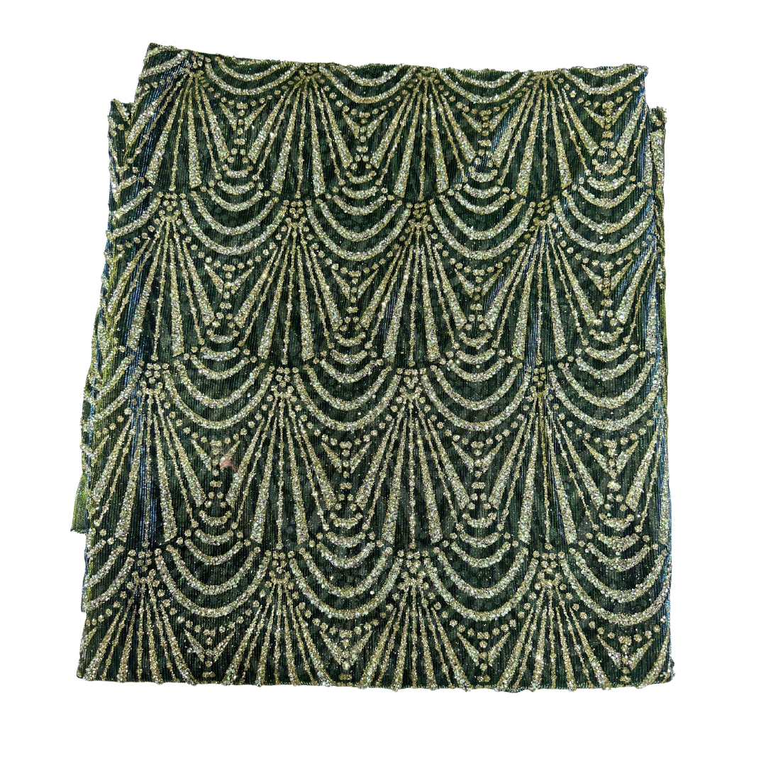 Double Tone Mehandi Green Lace 56" Fabric