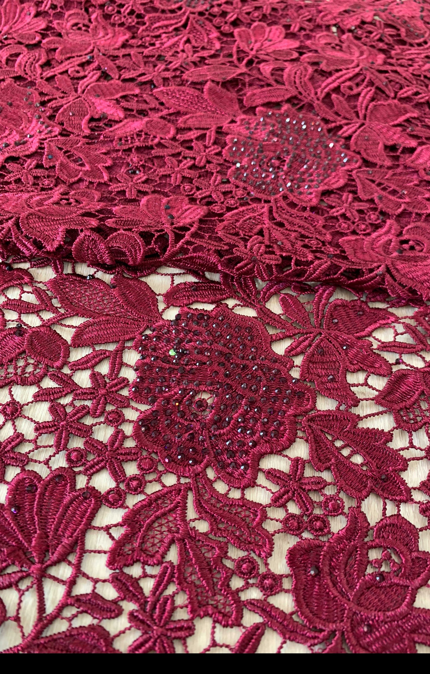 Rahi Maroon Cutwork Lace