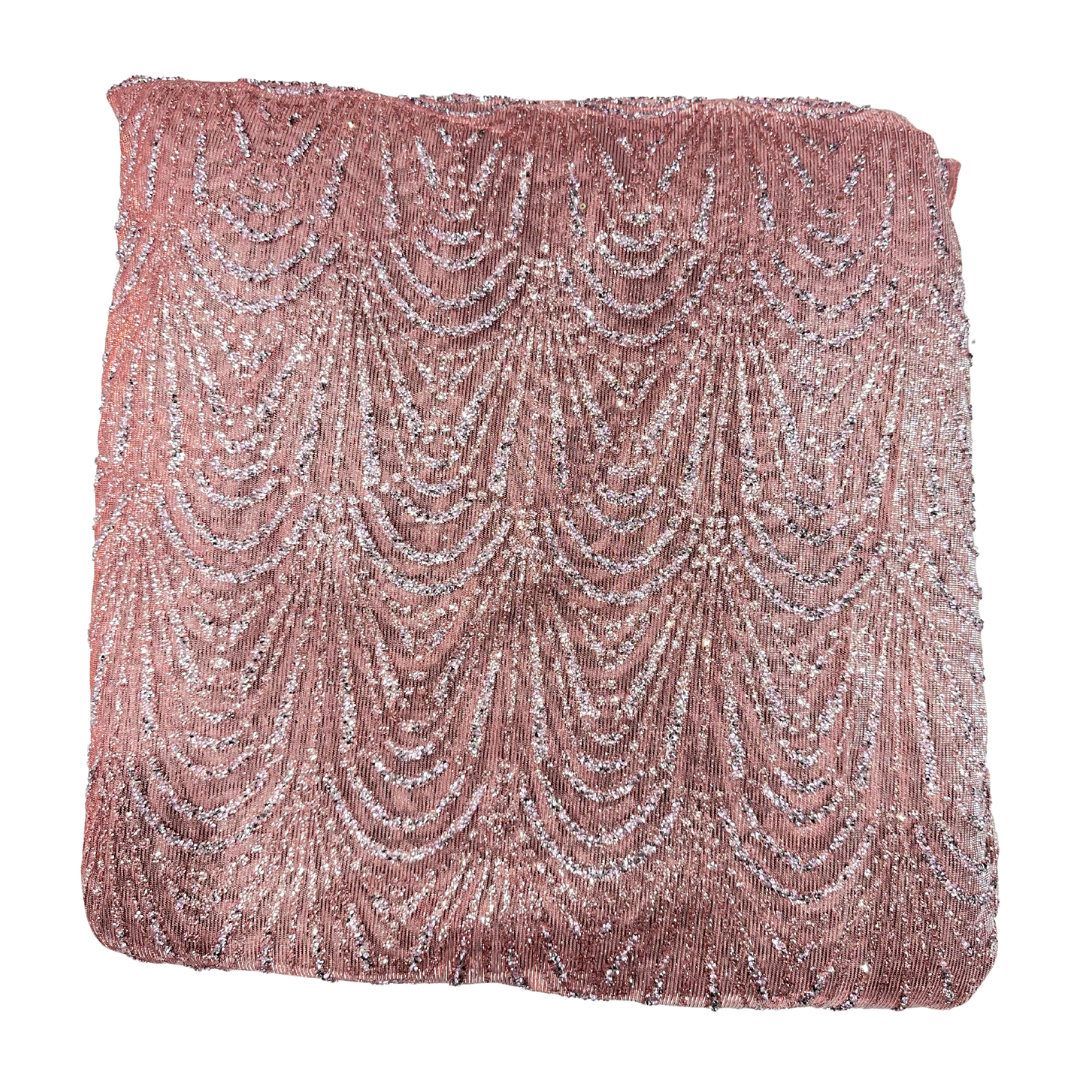 Double Tone Rose Pink Lace 56" Fabric