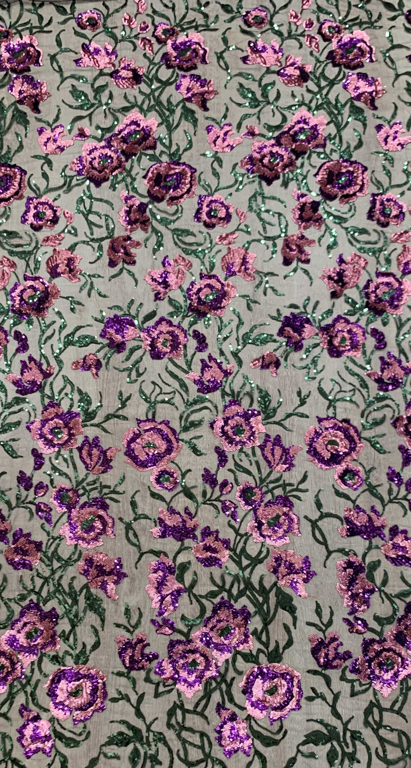 Garden Sequin Floral Lace Fabric