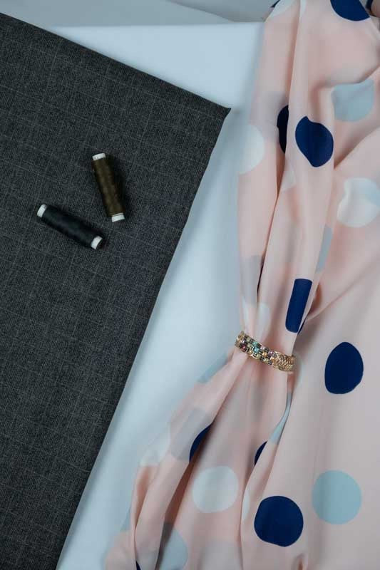 Candy Printes Polka Dotted Peach Fabric