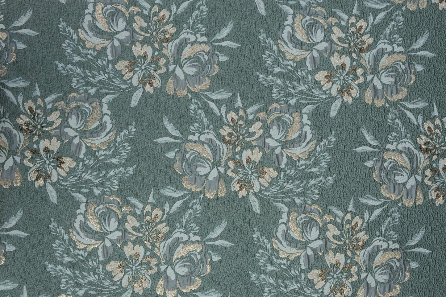 Pista Green Platinum Brocade 54" Fabric