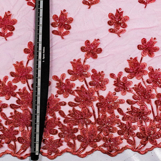 Marcus Net Embroidery Handwork Net Rose Pink 54" Fabric