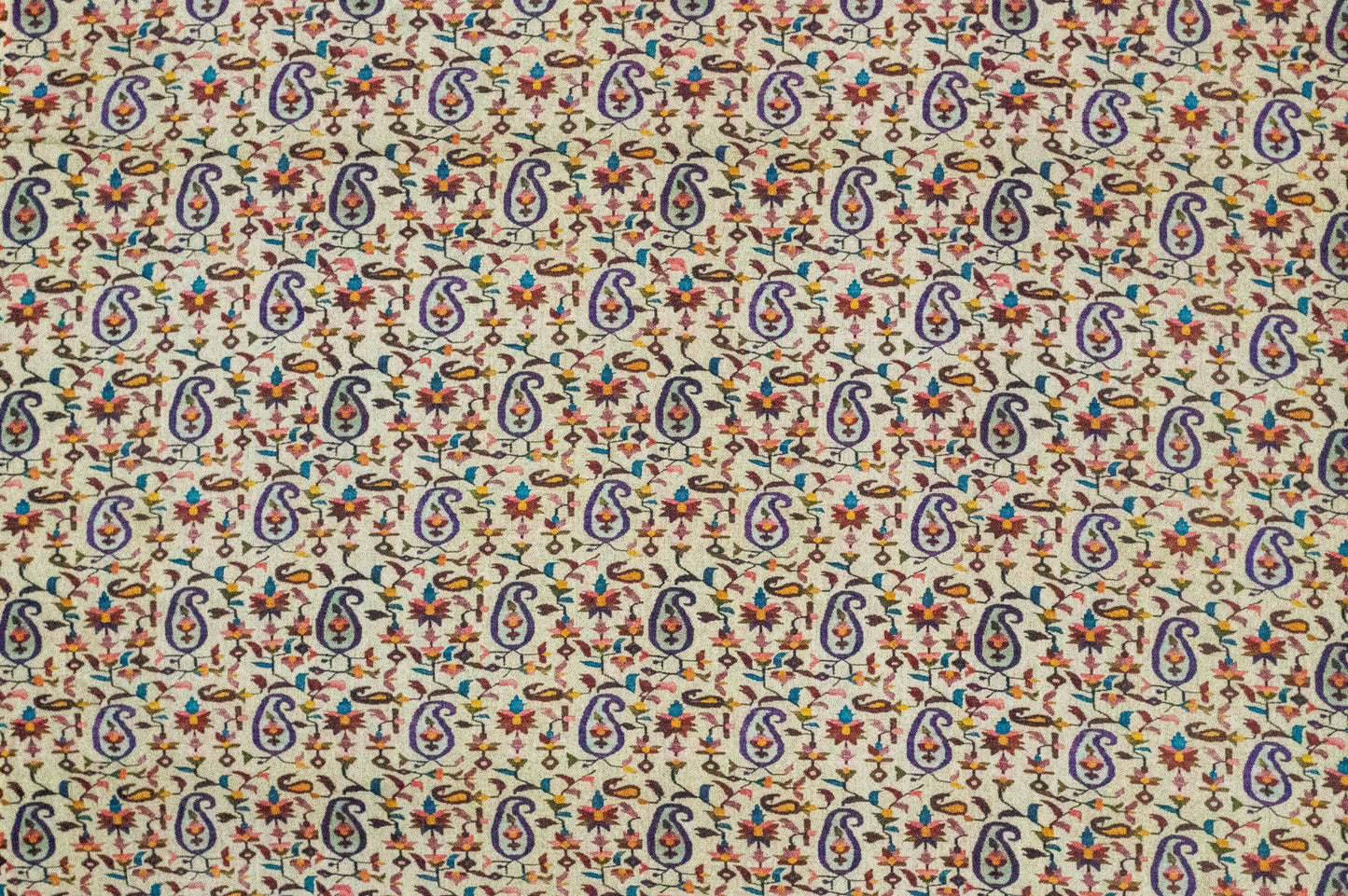 Cotton Viscose Kashmiri Print on Beige