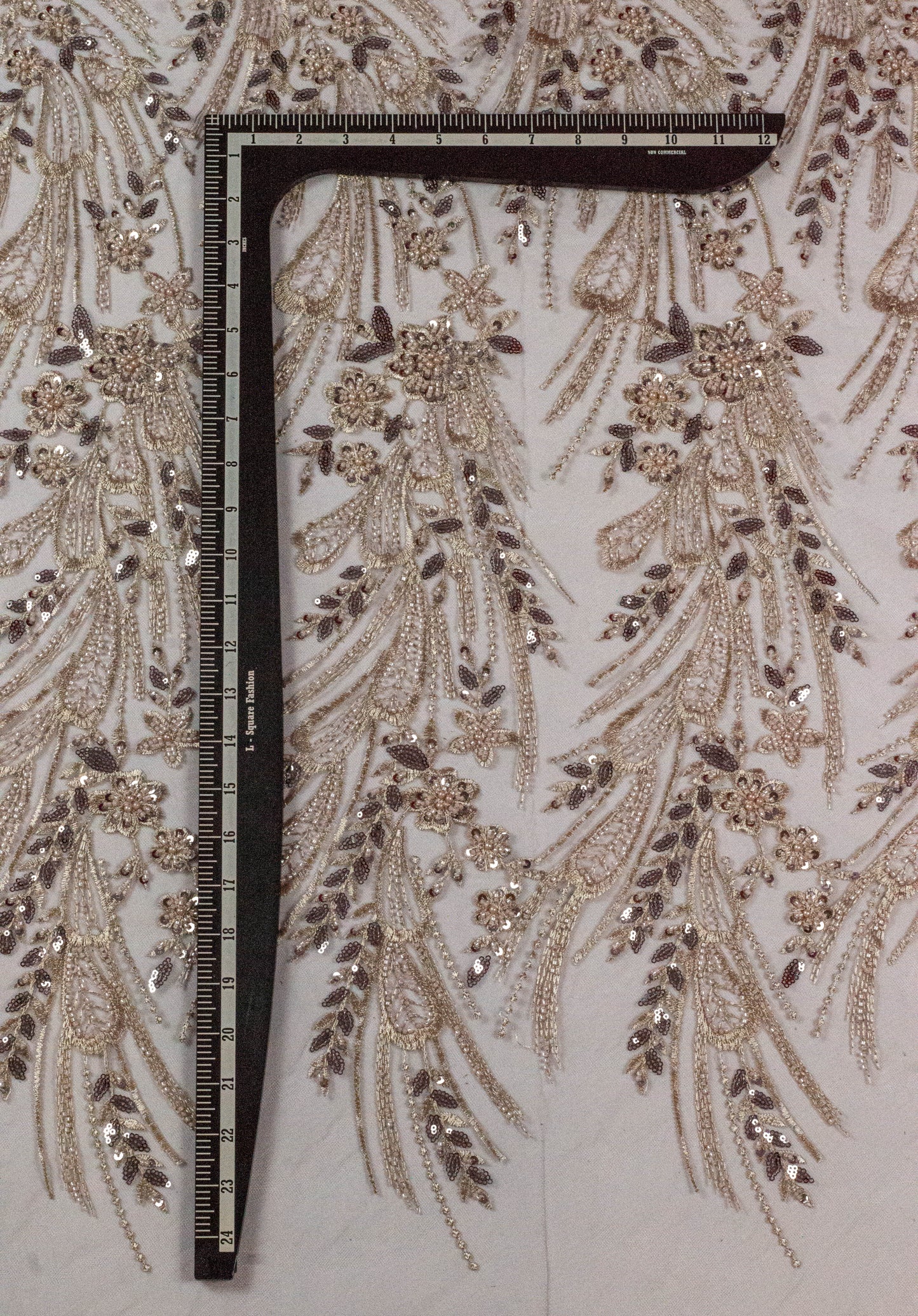 Sapphire Floral Heavy Handwork Net Lilac 54" Fabric