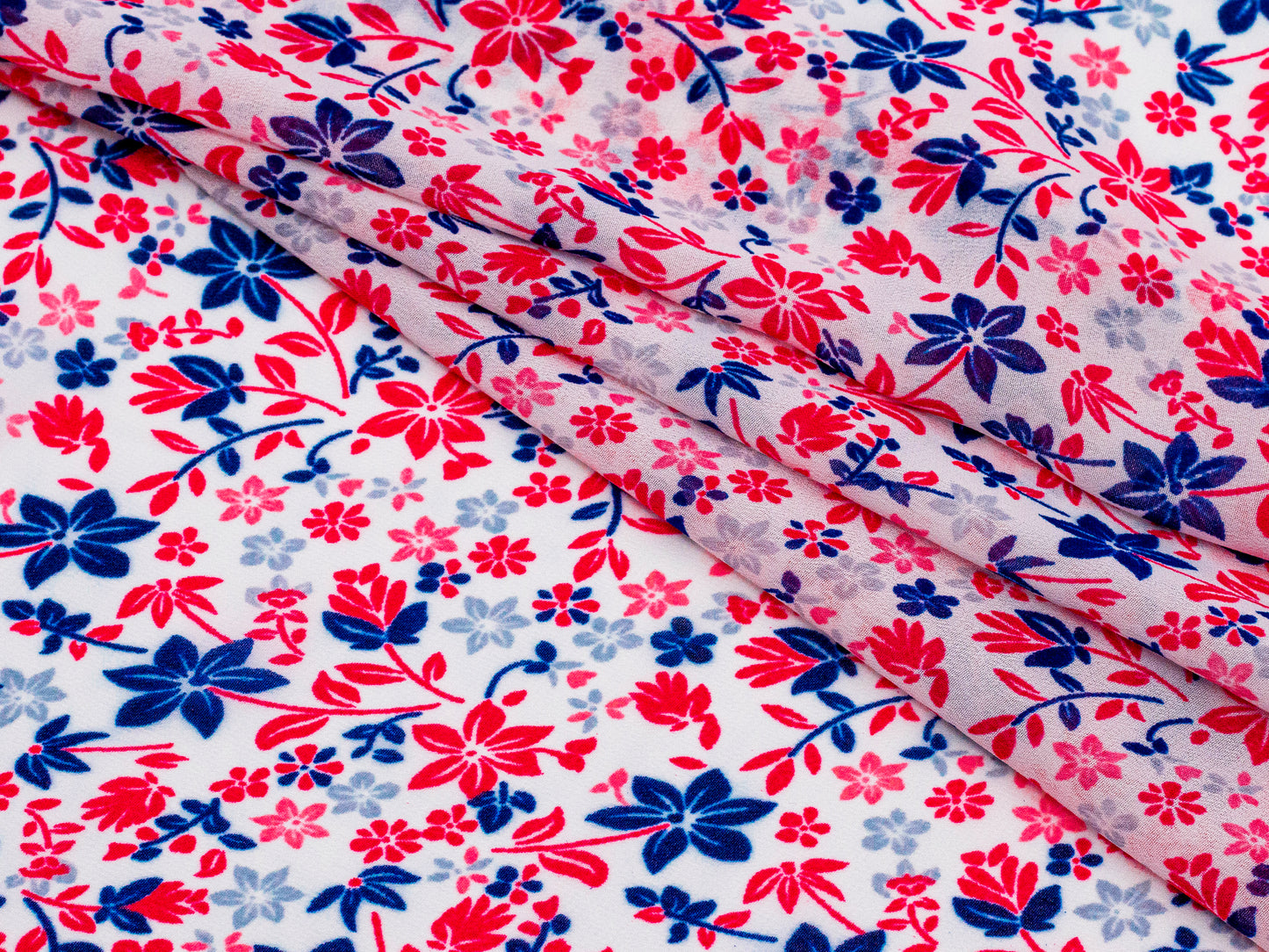 Georgette Cenza Prime Floral Pink 44" Fabric