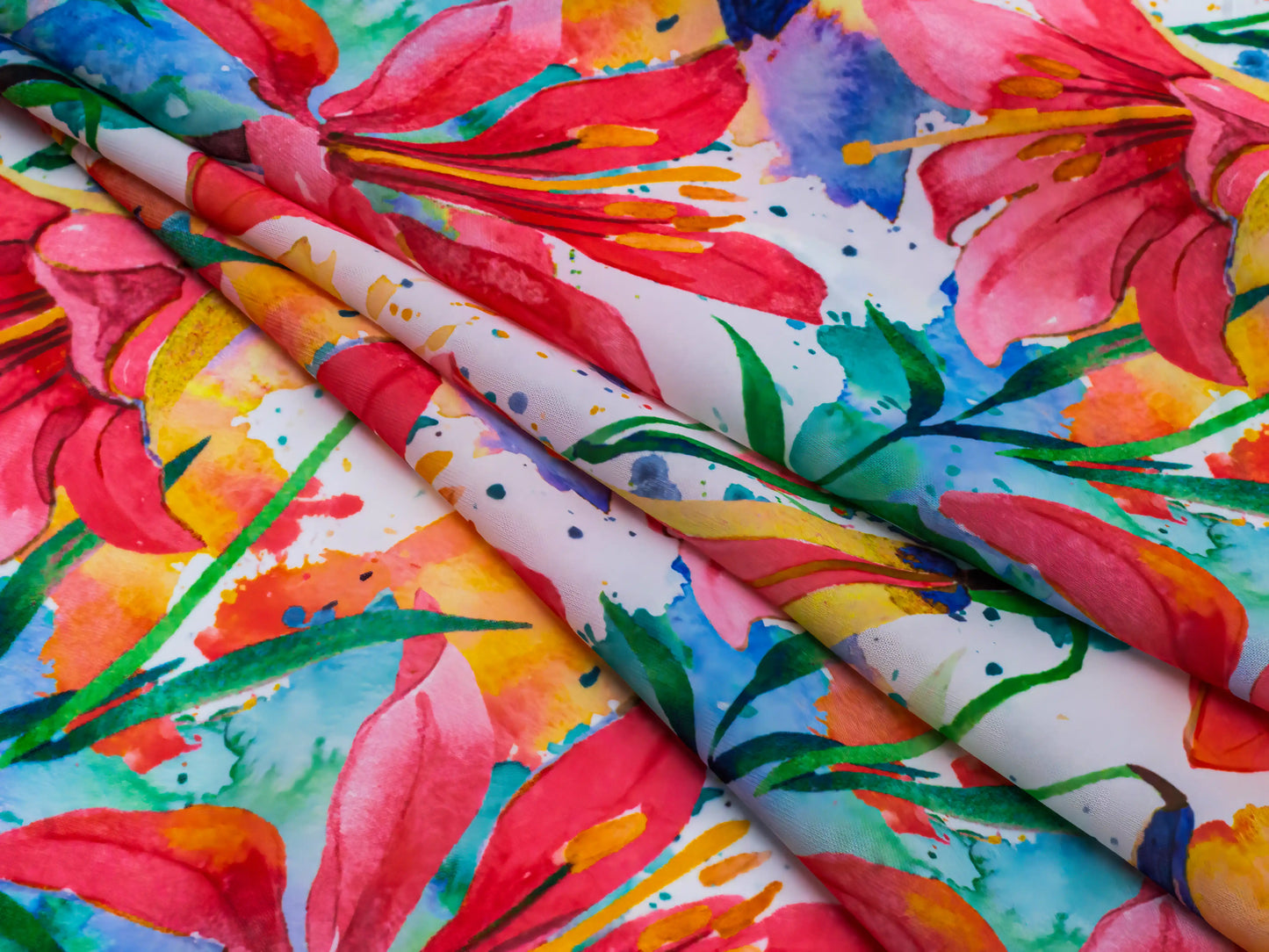 Tropical Print Floral Garden Fabric