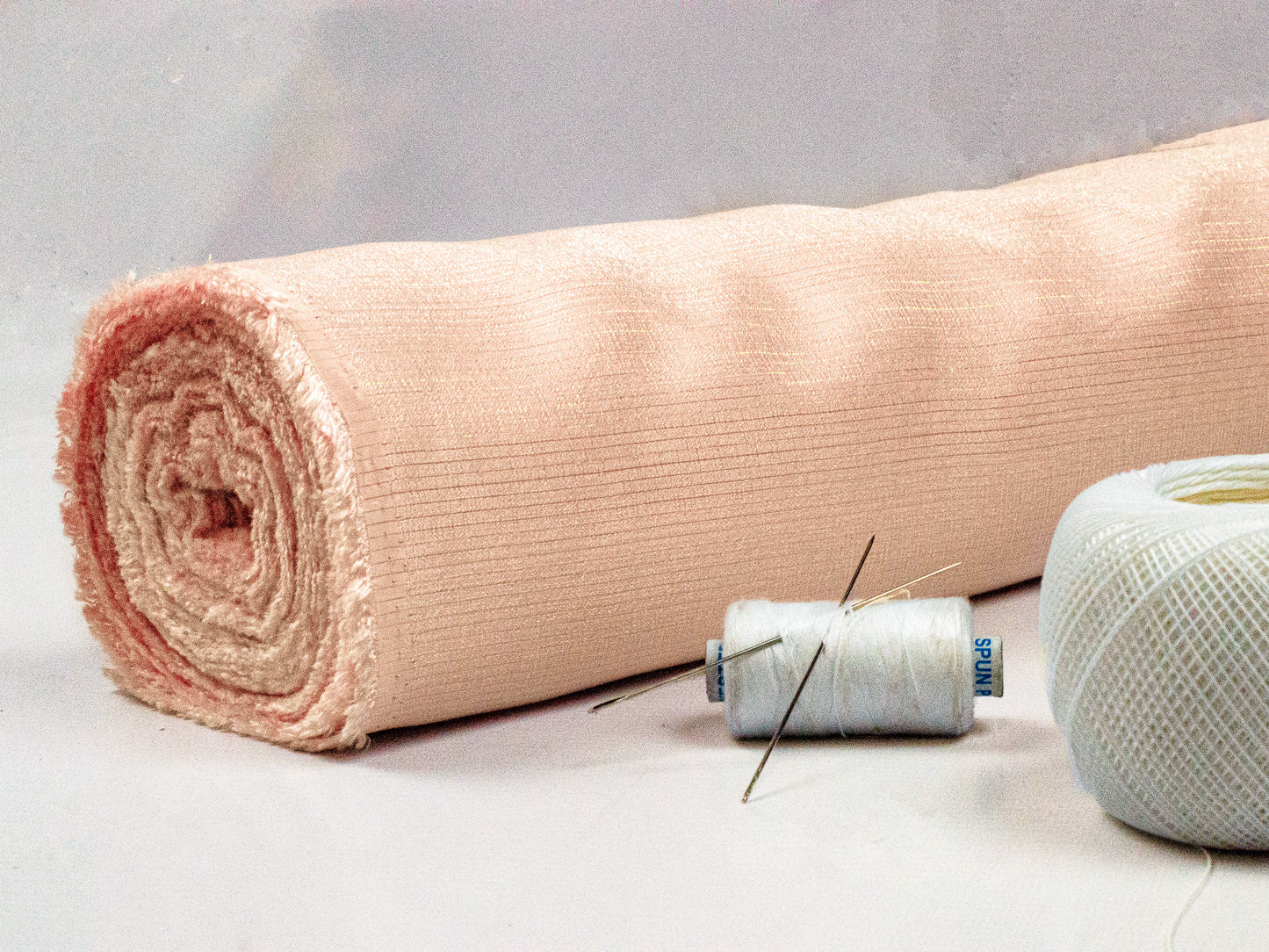 Kavier Metallic Baby Pink 58" Fabric