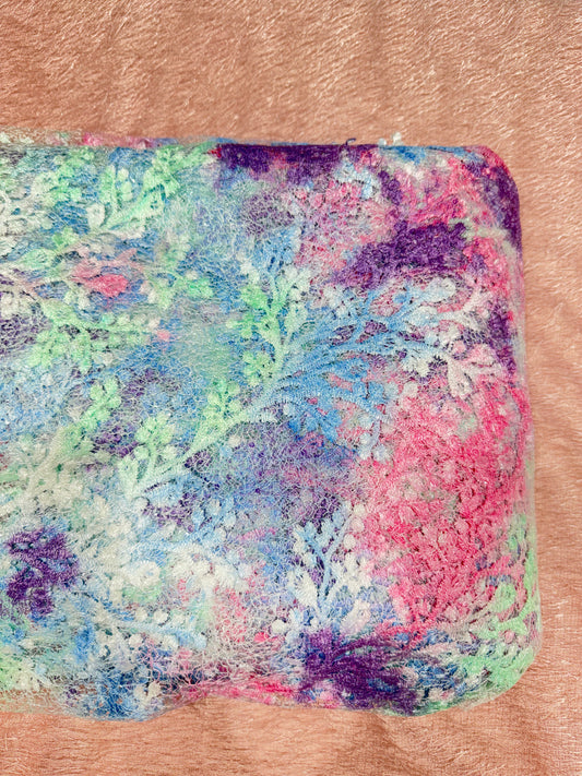 Purple &Blue Blossom  Garden Handwork Net 56" Fabric