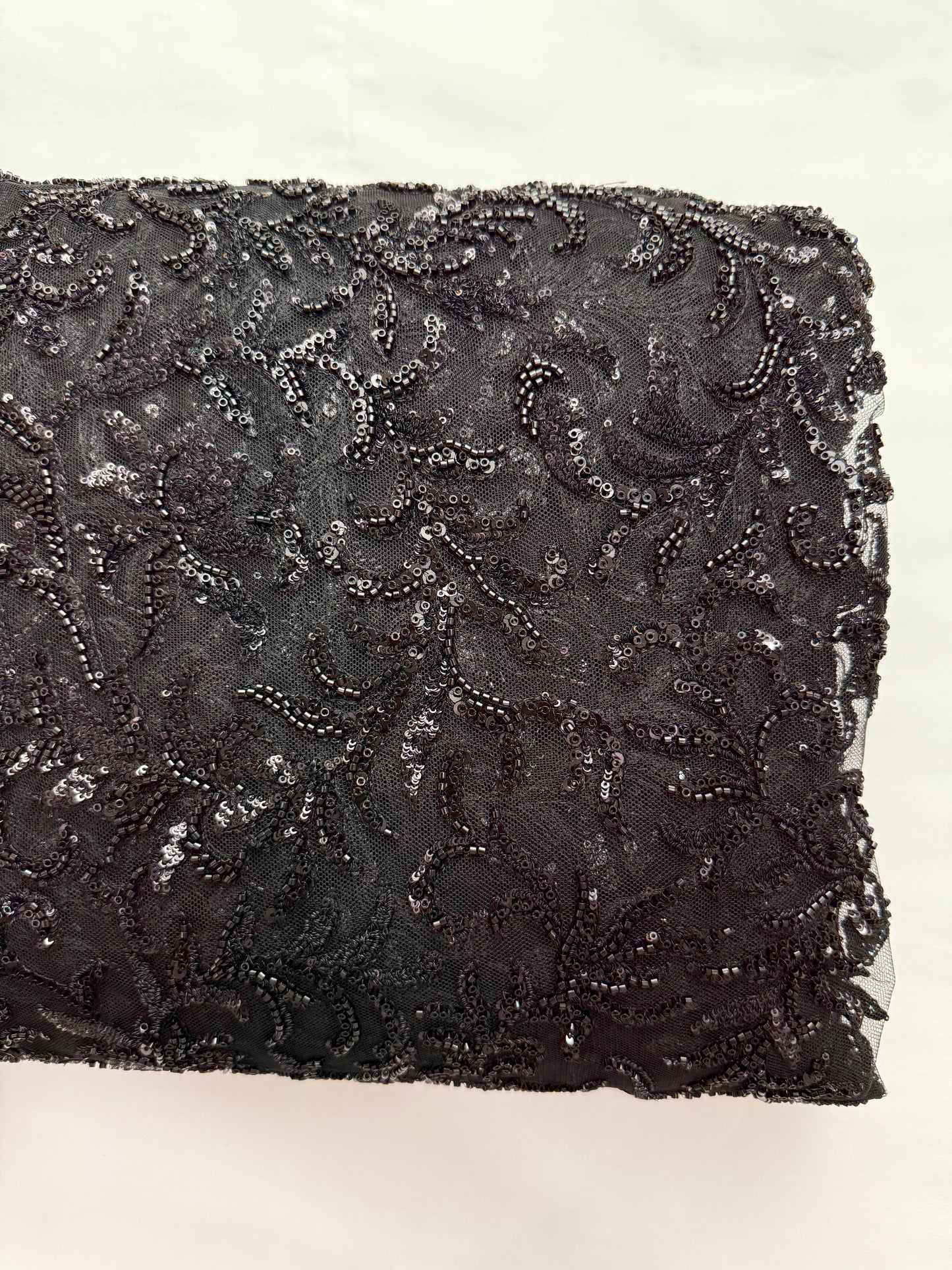 Eleganza Black Sequin Lace 56" Fabric