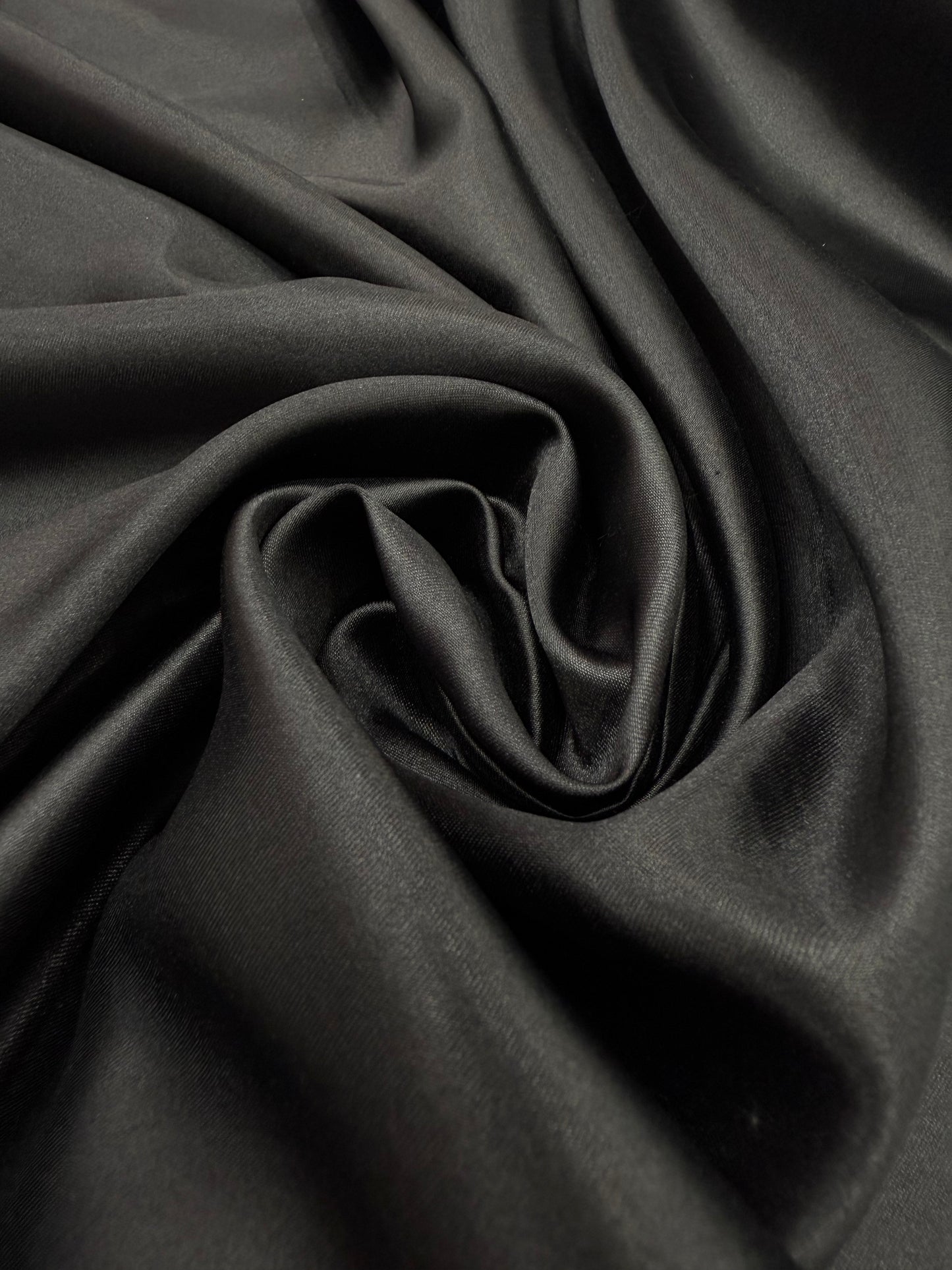 Black Plain Satin 44" Fabric