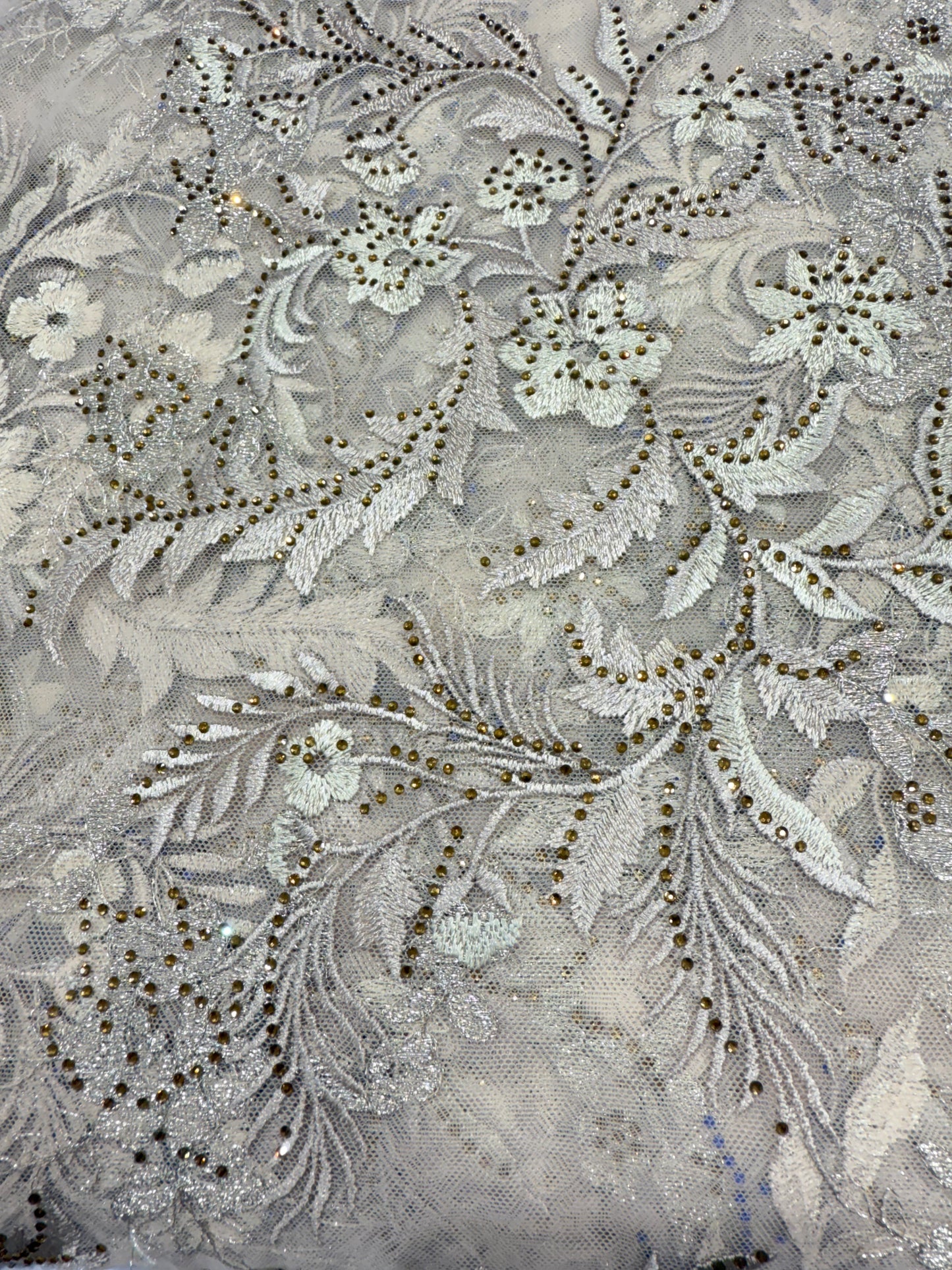 Nebula Cream Floral Handwork Net 56" Fabric