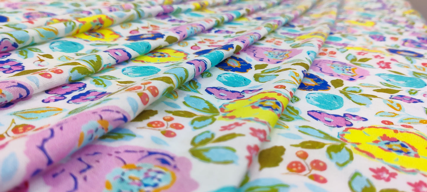Viscose Cotton Garden Print Fabric