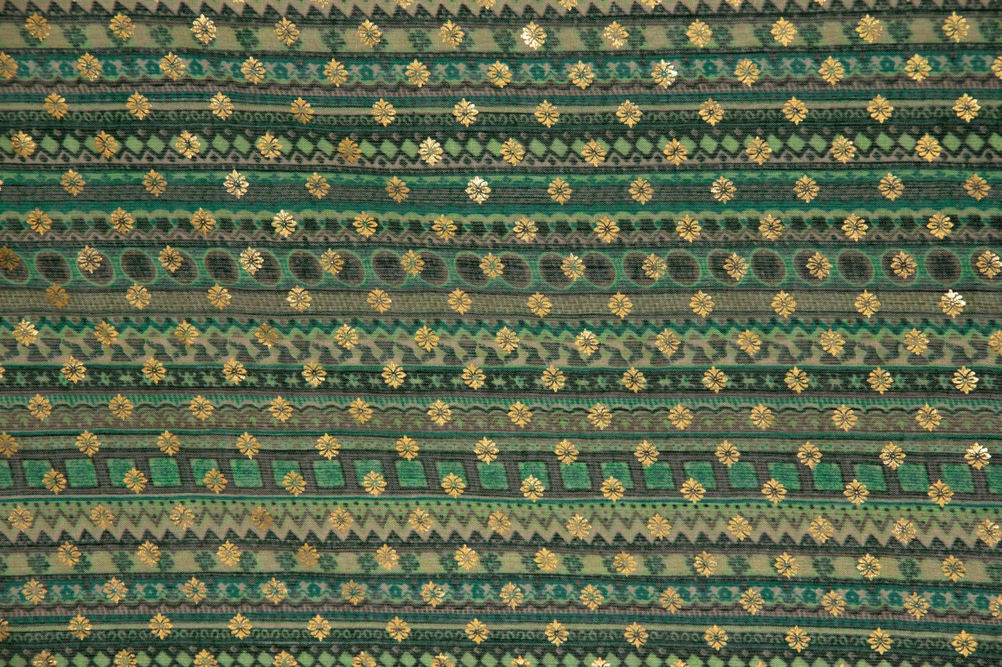 Cotton Rayon Foil Print Mint Green Fabric