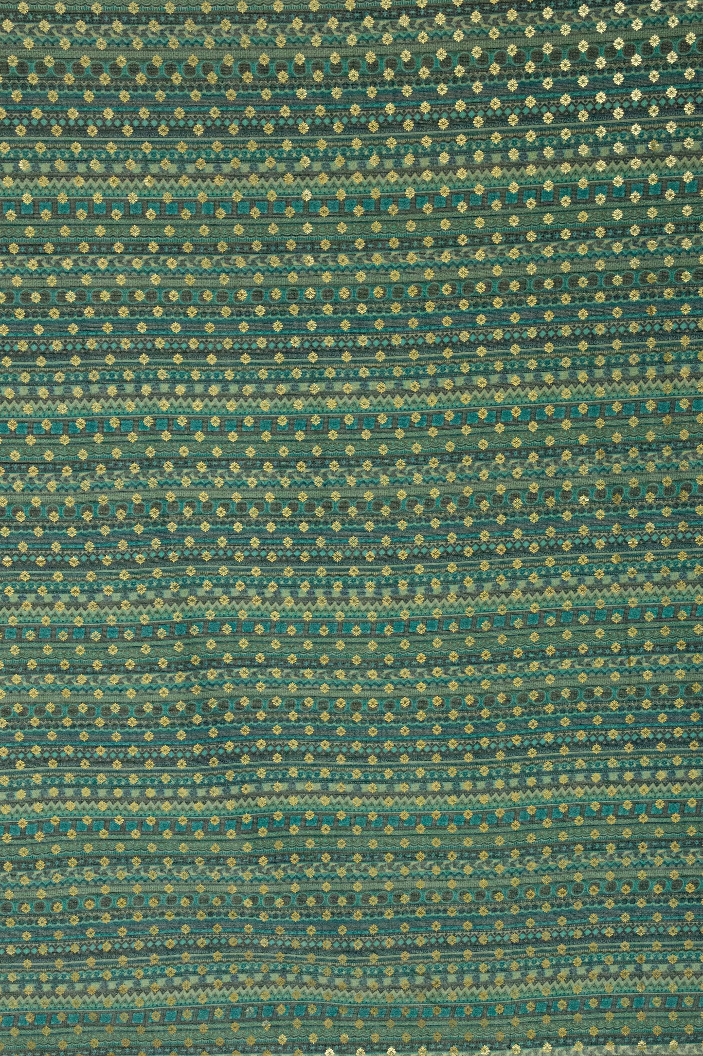 Cotton Rayon Foil Print Mint Blue Fabric