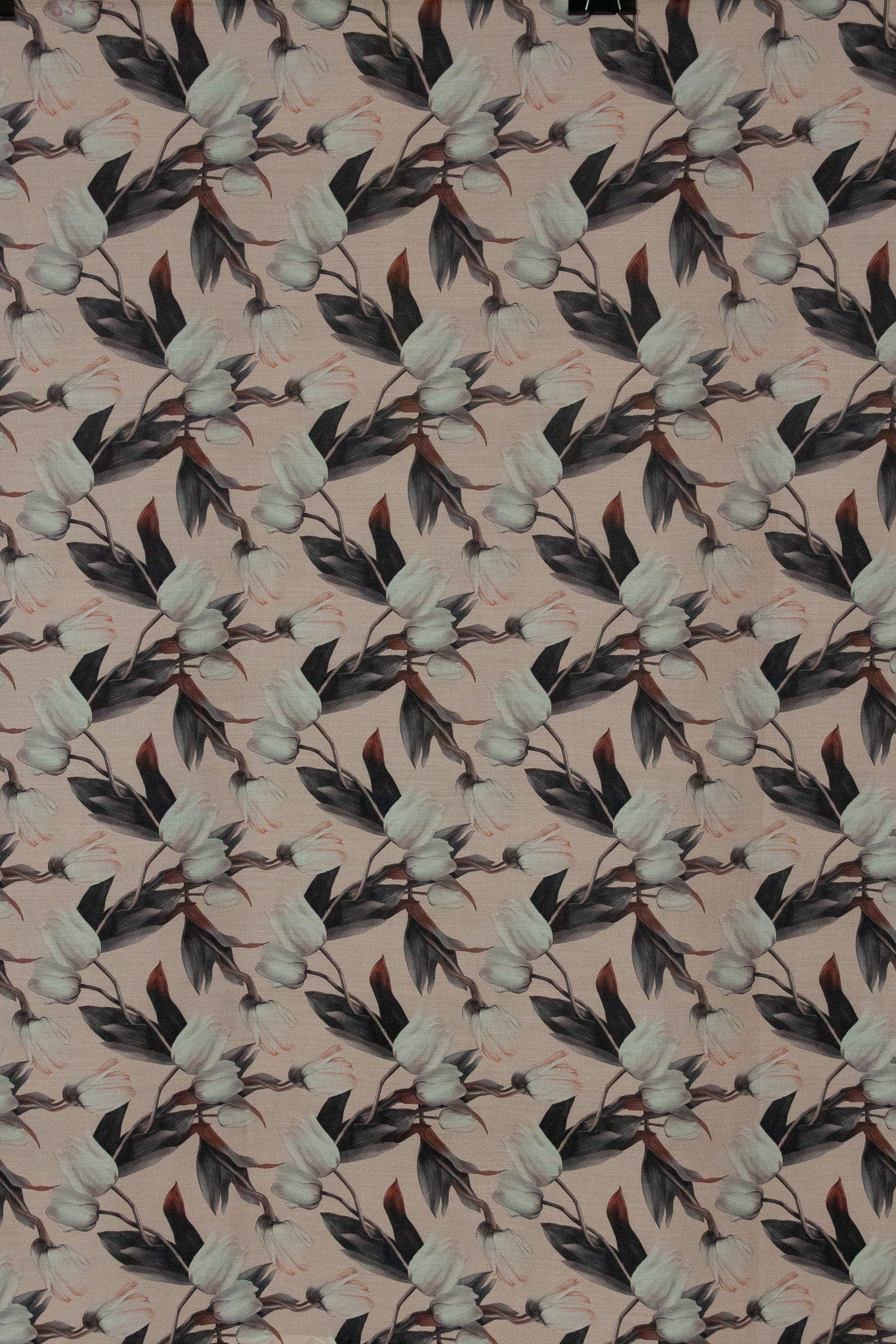 Cotton Viscose Blooming Flowers Light Peach
