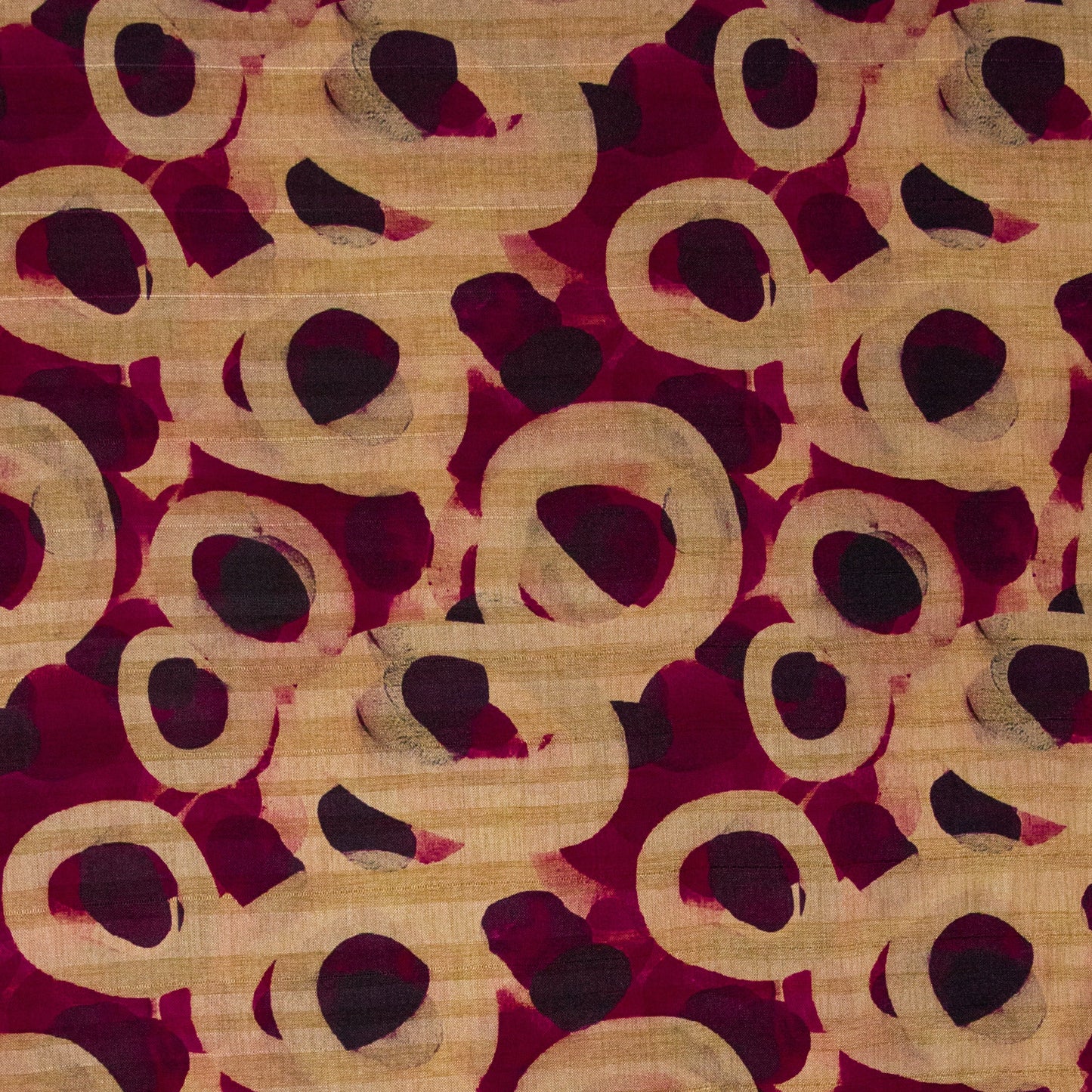 Immitation Raw Silk Abstract Pink Fabric