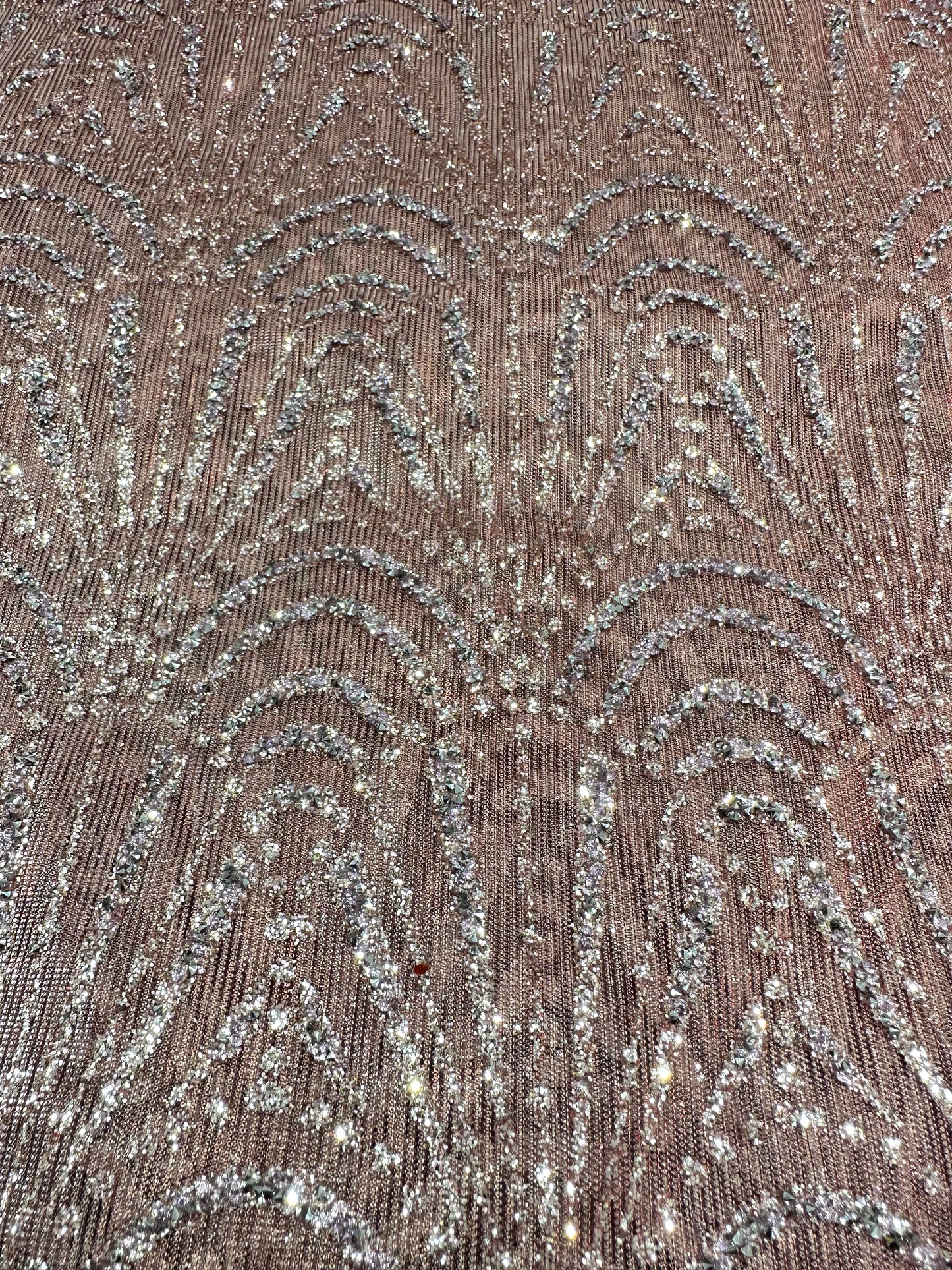 Double Tone Rose Pink Lace 56" Fabric
