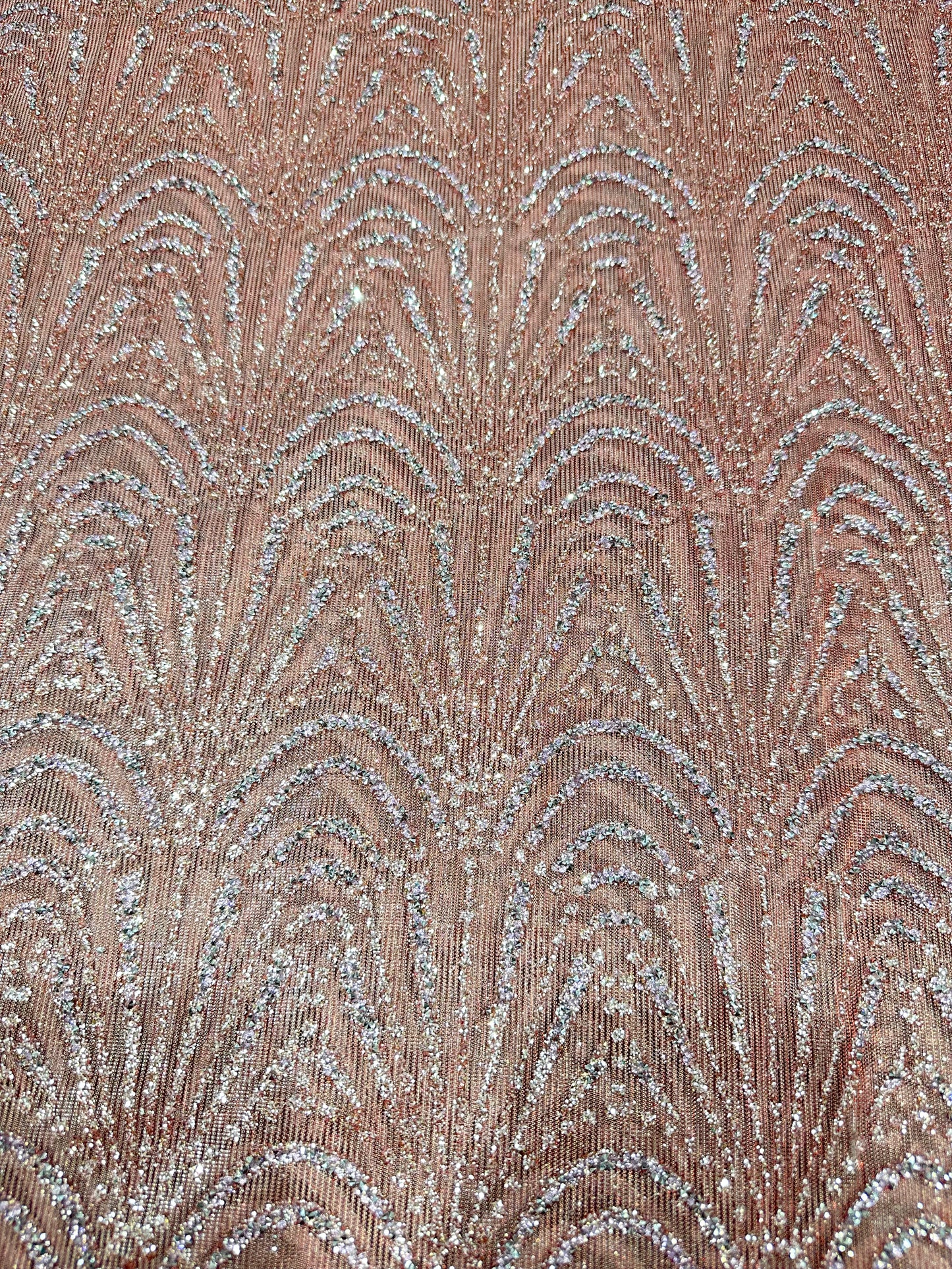 Double Tone Rose Pink Lace 56" Fabric