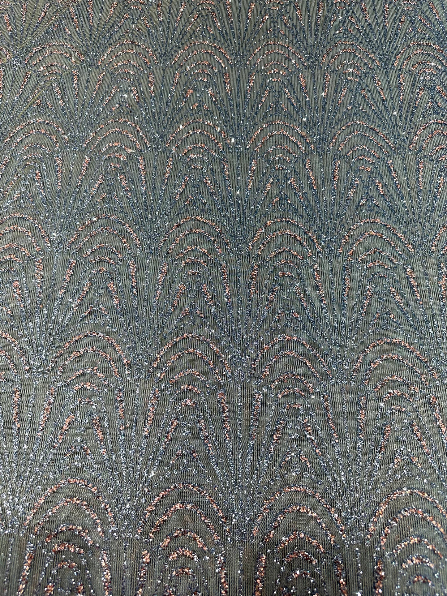 Double Tone Powder Blue Handwork Net 56" Fabric