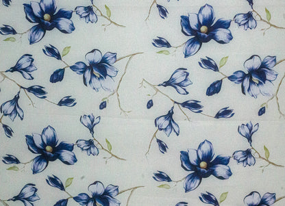 Emerald Chiffon Lily Navy 58" Fabric