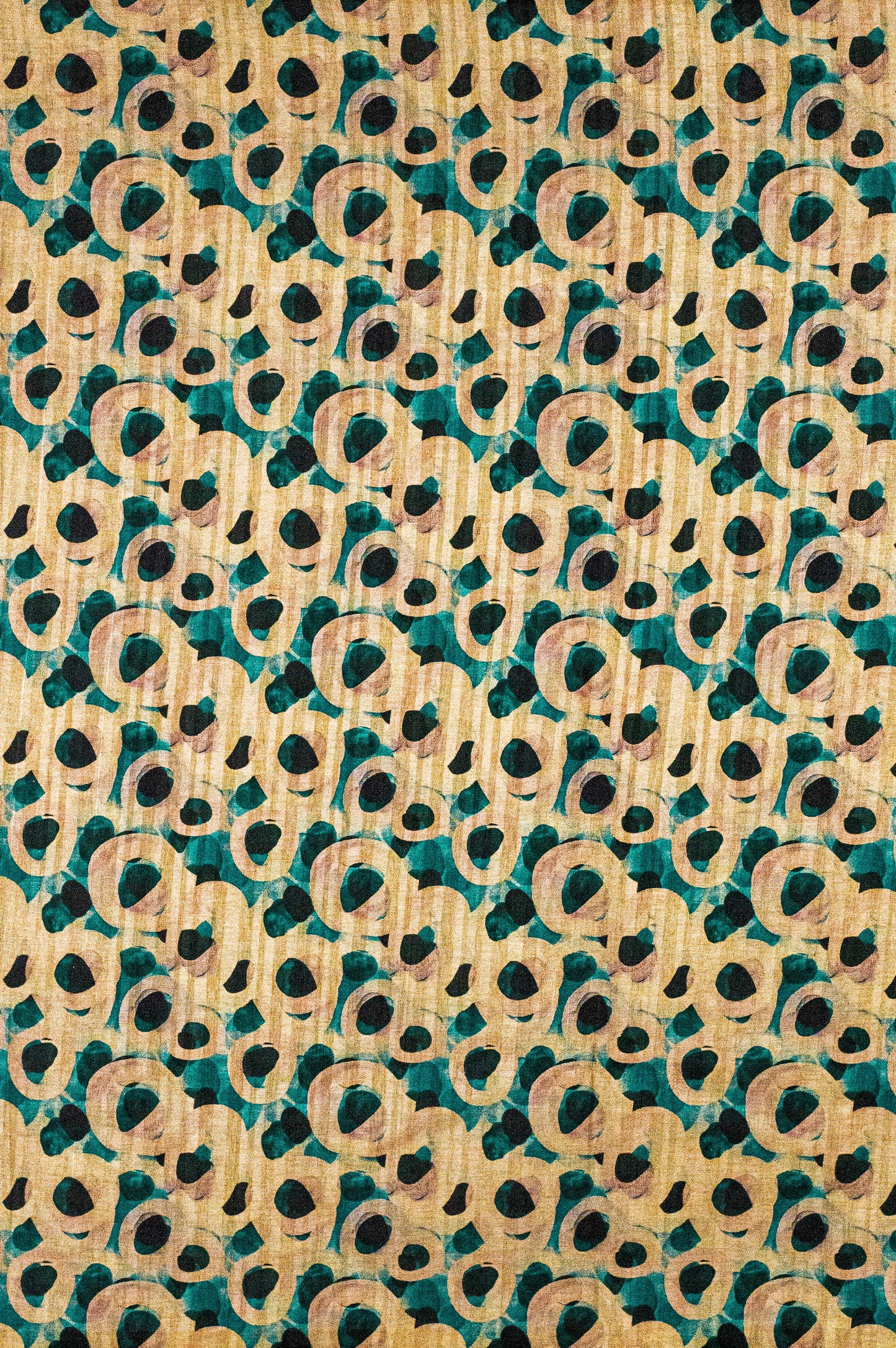 Immitation Raw Silk Abstract Green Fabric