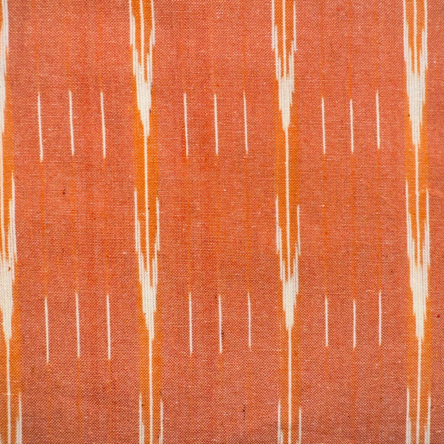 Ikkat Peach  Organic Pure Cotton Handloom Printed Fabric