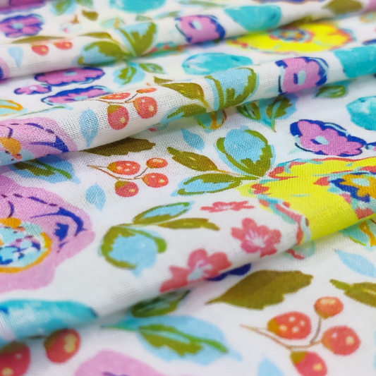 Viscose Cotton Garden Print Fabric