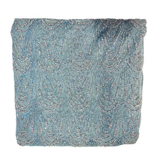 Double Tone Powder Blue Lace 56" Fabric