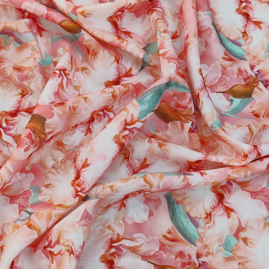 Peach FLoral Fabric