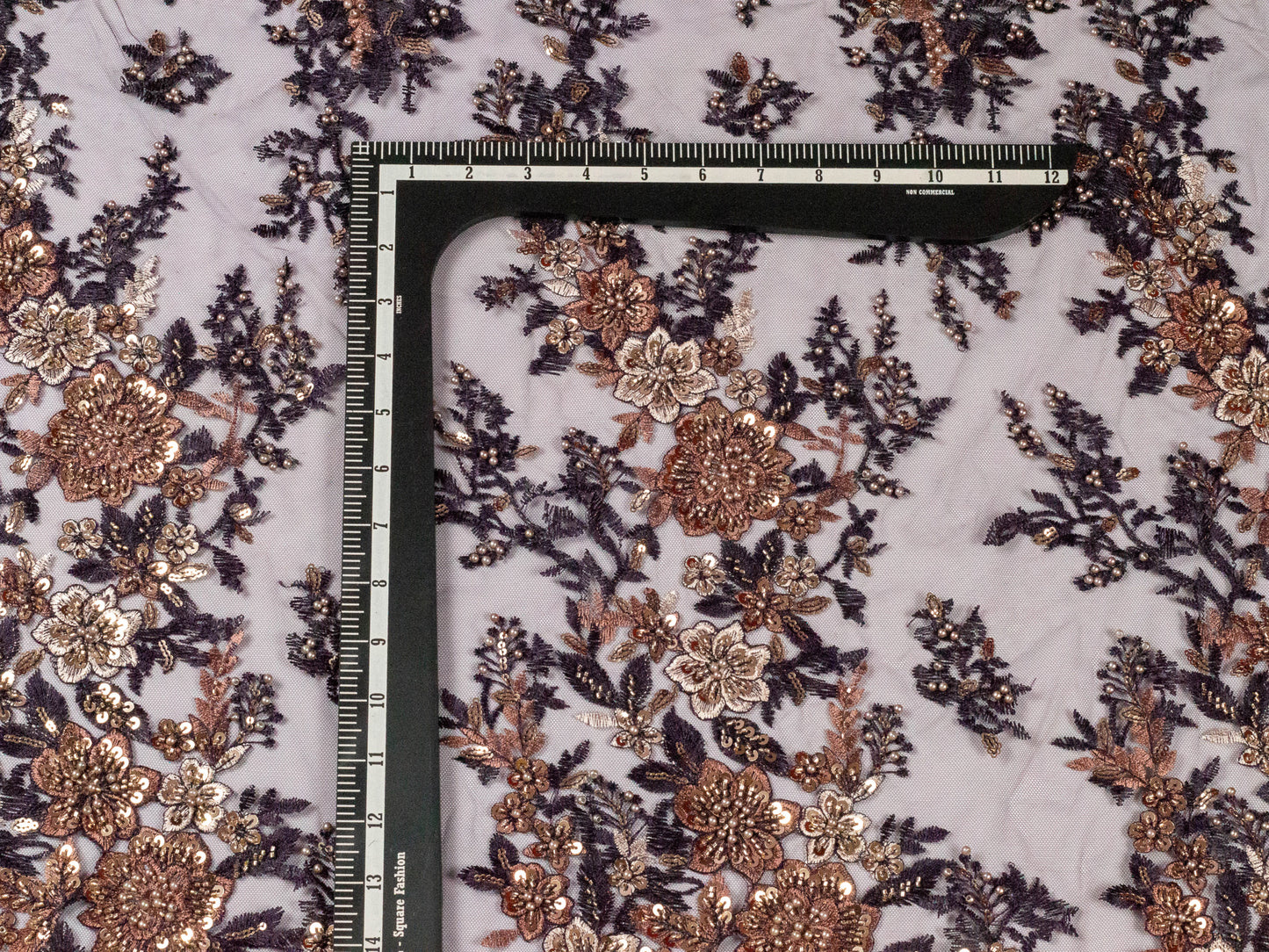 Hyraa Floral Heavy Lace Dark Wine 54"