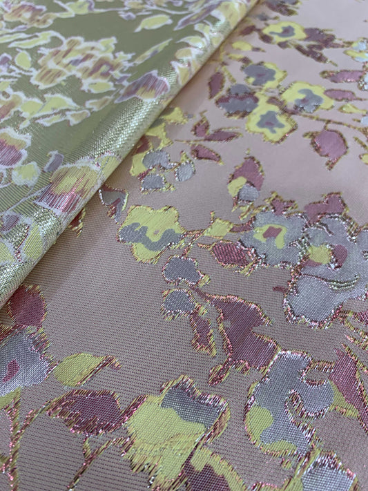 Pastel Floral Brocade Fabric