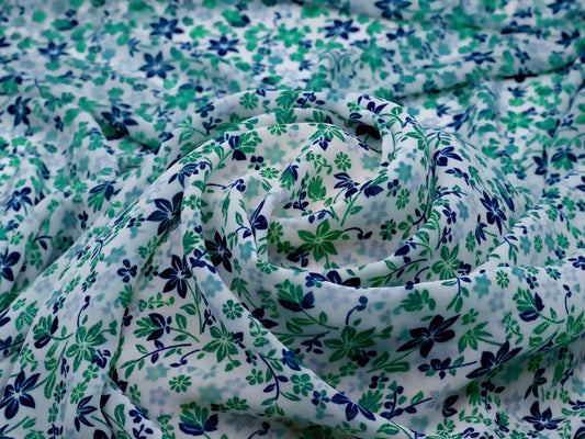 Georgette Cenza Prime Floral Green 44" Fabric