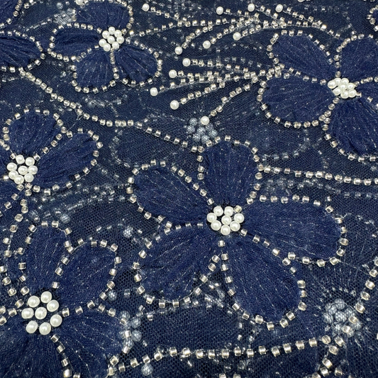 Blue Ribbon Floral Lace 56" Fabric