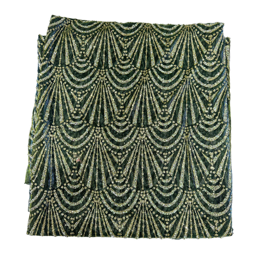 Double Tone Mehandi Green Lace 56" Fabric