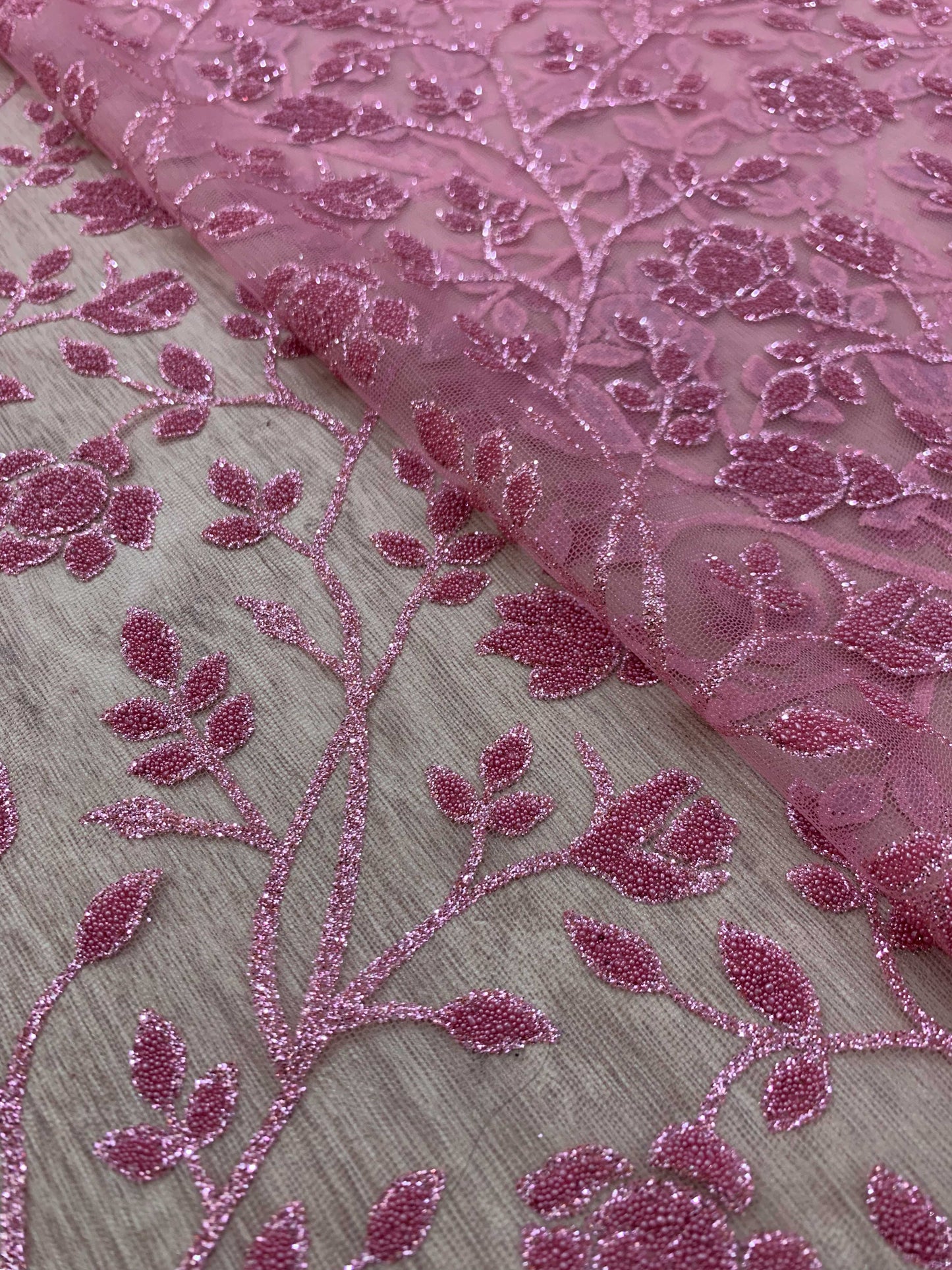 Floral Pastel Pink Lace