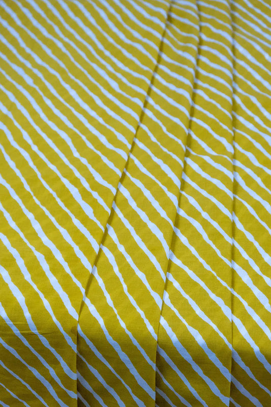 Lehariya Print Mustard Fabric