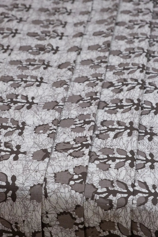 Batik Brown Floral Fabric