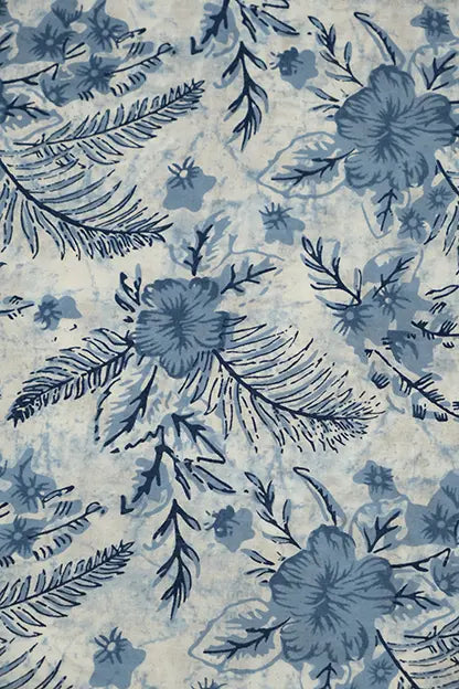 Indigo Fern Floral Fabric