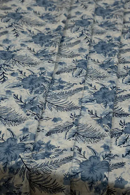 Indigo Fern Floral Fabric