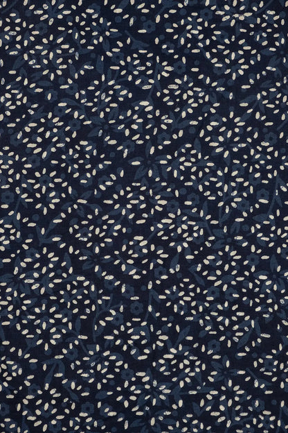 Bandhani Navy Blue Floral Fabric
