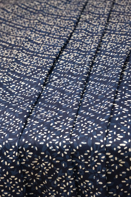 Bandhani Navy Blue Floral Fabric