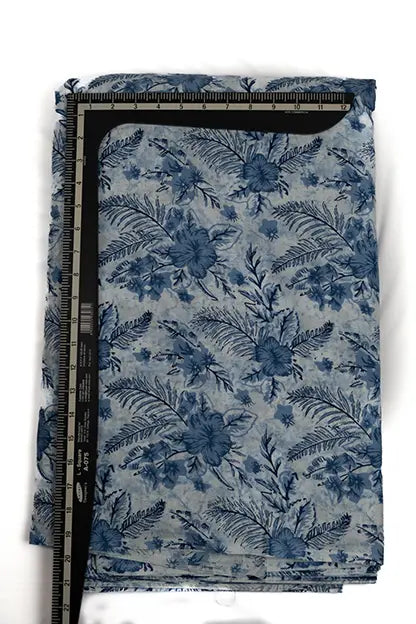 Indigo Fern Floral Fabric