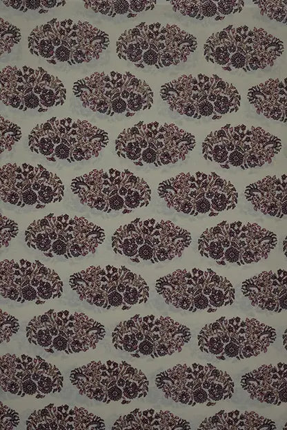 Jaipuri Handblock Beige Floral Fabric