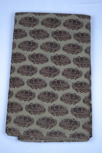 Jaipuri Handblock Beige Floral Fabric